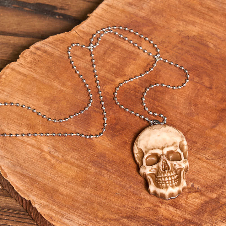 Ensemble de colliers et pendentifs tête de mort en or avec couteau caché et boucle de ceinture