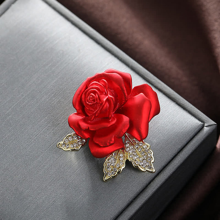Broche fleur en strass rose rouge bleu