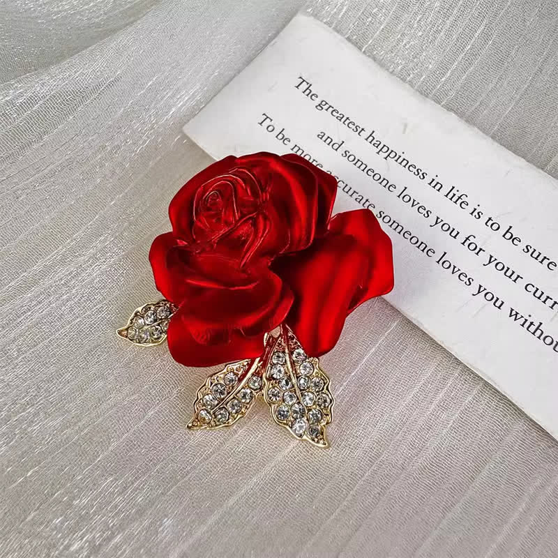 Broche fleur en strass rose rouge bleu