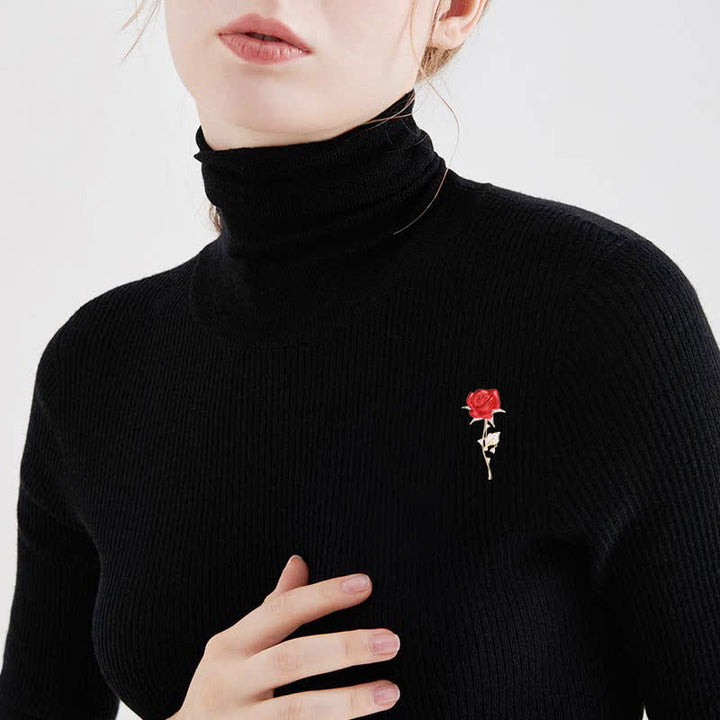 Broche élégante et douce en zircon rose rouge