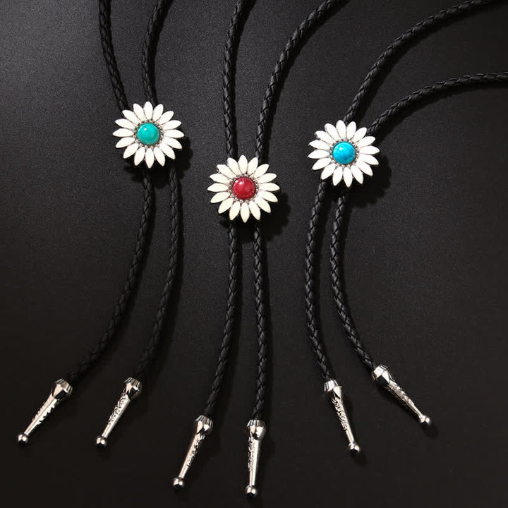 Pendentif en pierre précieuse artificielle Little Daisy Tournesol Bolo Tie