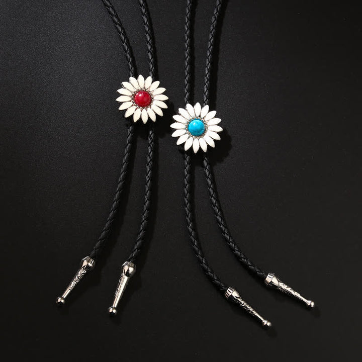 Pendentif en pierre précieuse artificielle Little Daisy Tournesol Bolo Tie