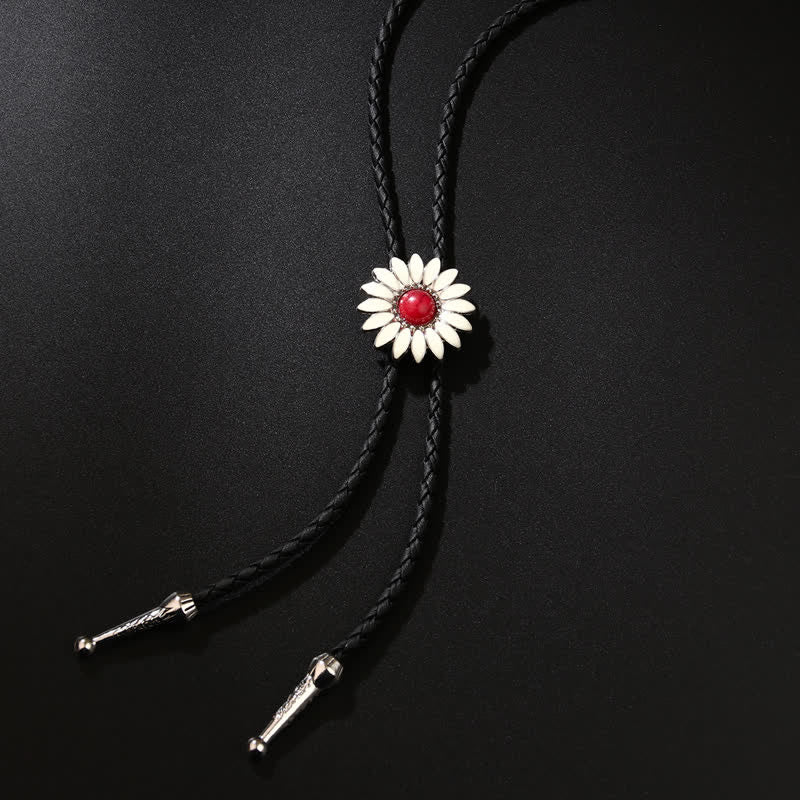 Pendentif en pierre précieuse artificielle Little Daisy Tournesol Bolo Tie