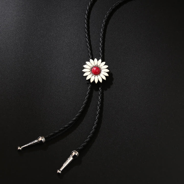 Pendentif en pierre précieuse artificielle Little Daisy Tournesol Bolo Tie