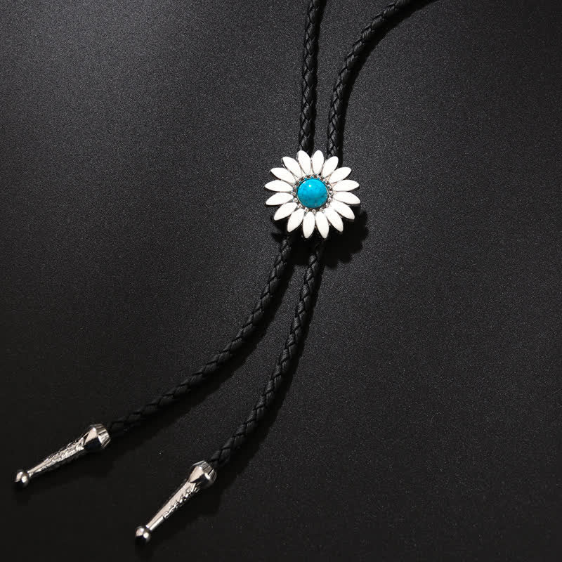 Pendentif en pierre précieuse artificielle Little Daisy Tournesol Bolo Tie