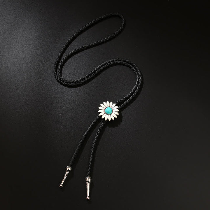 Pendentif en pierre précieuse artificielle Little Daisy Tournesol Bolo Tie