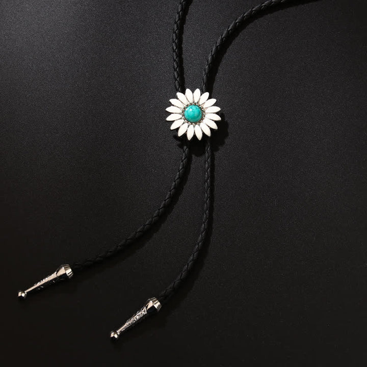 Pendentif en pierre précieuse artificielle Little Daisy Tournesol Bolo Tie