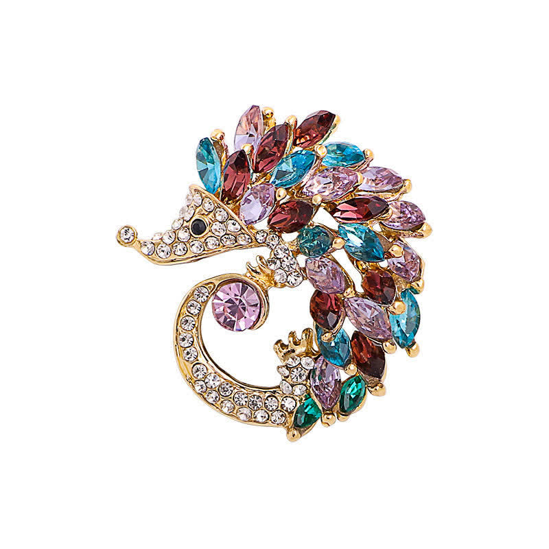 Broche Hérisson en Strass Multicolore