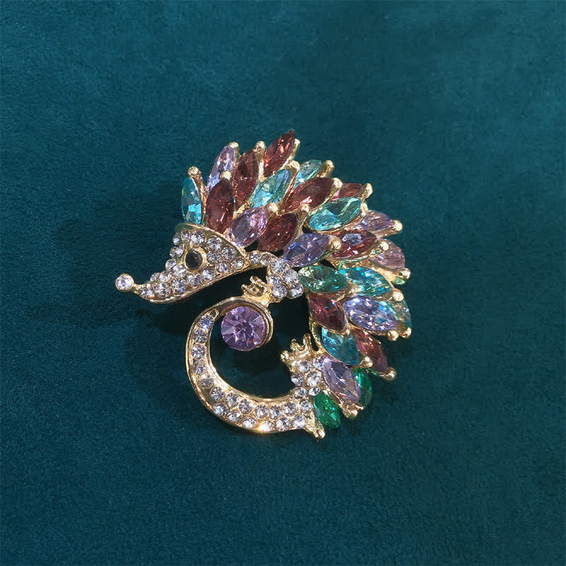 Broche Hérisson en Strass Multicolore