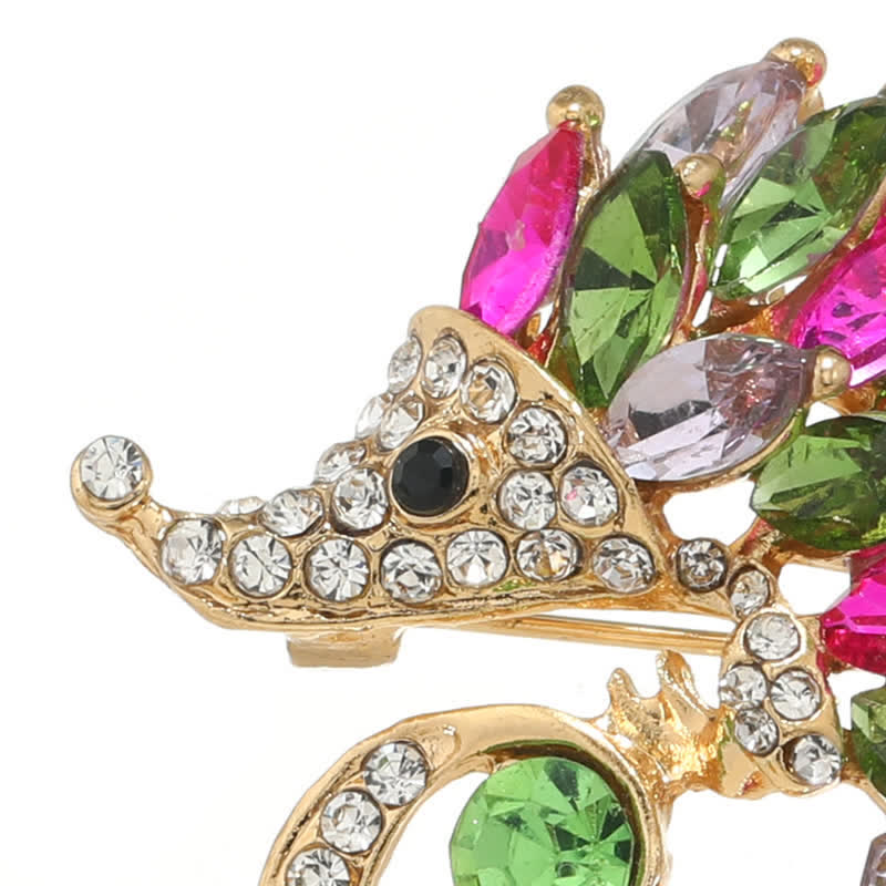 Broche Hérisson en Strass Multicolore