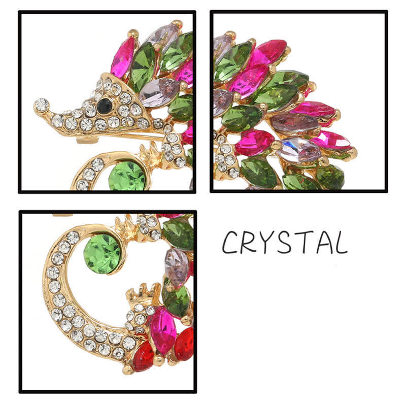 Broche Hérisson en Strass Multicolore