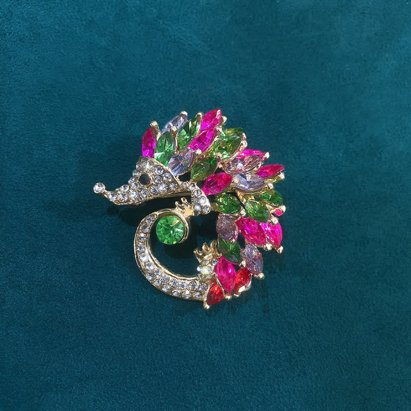 Broche Hérisson en Strass Multicolore
