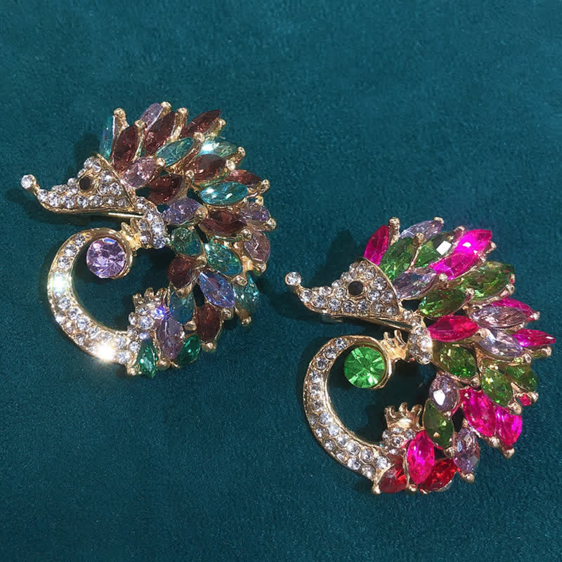Broche Hérisson en Strass Multicolore