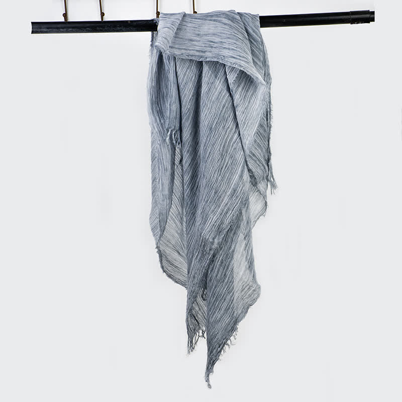Écharpe fine en coton et lin léger à motif froissé