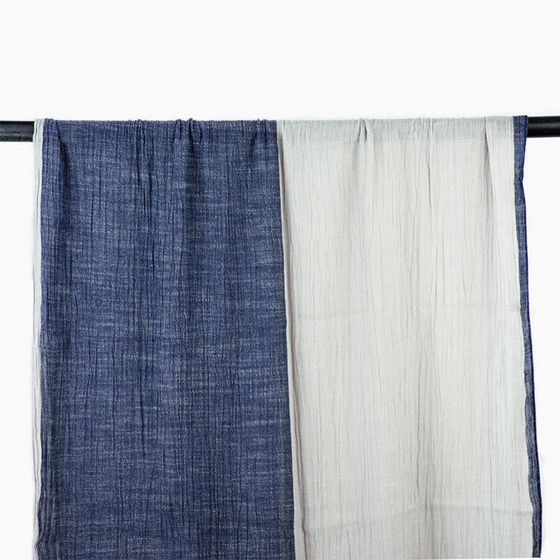 Écharpe fine et légère de style rétro à deux tons assortis - Marine - image 1
