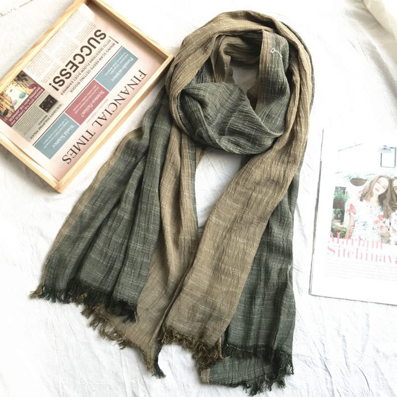 Écharpe fine et légère de style rétro à deux tons assortis