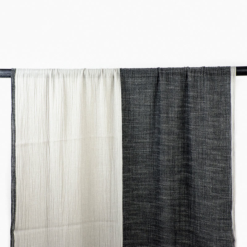 Écharpe fine et légère de style rétro à deux tons assortis - Noir et gris - image 2