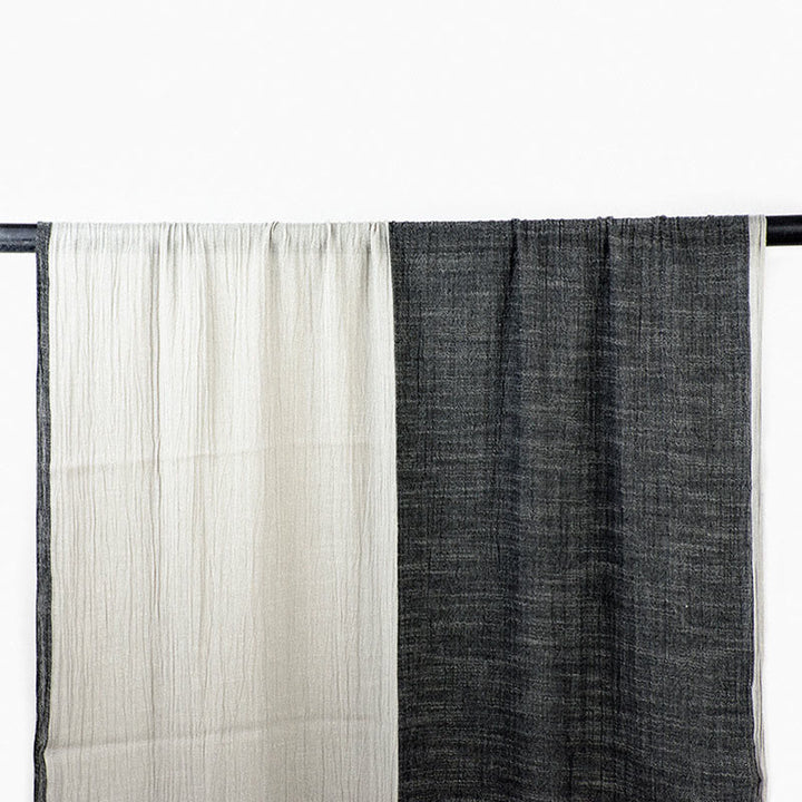 Écharpe fine et légère de style rétro à deux tons assortis - Noir et gris - image 2