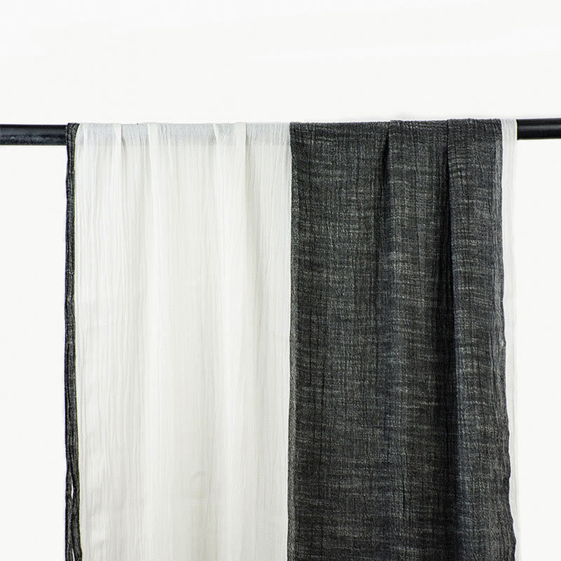 Écharpe fine et légère de style rétro à deux tons assortis - Noir et blanc - image 6