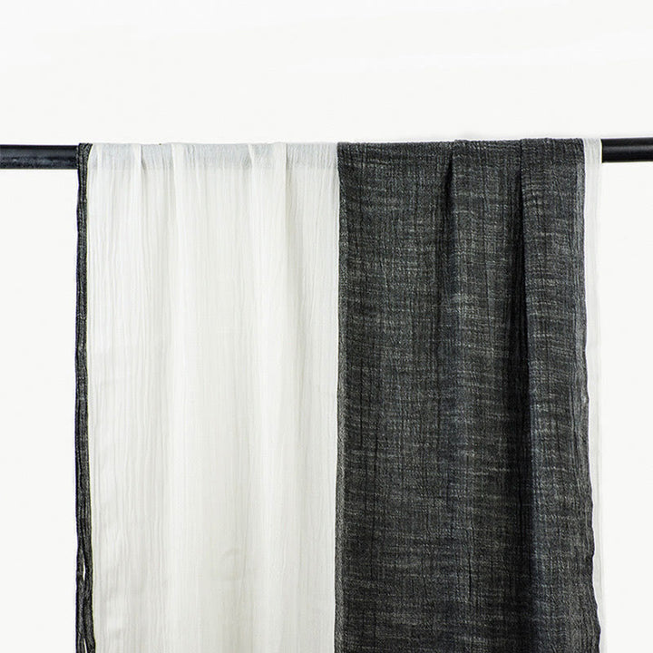 Écharpe fine et légère de style rétro à deux tons assortis - Noir et blanc - image 6