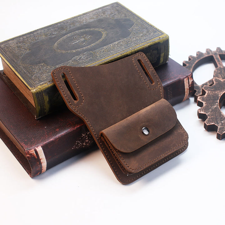 Sac ceinture à suspendre en cuir véritable pour téléphone portable
