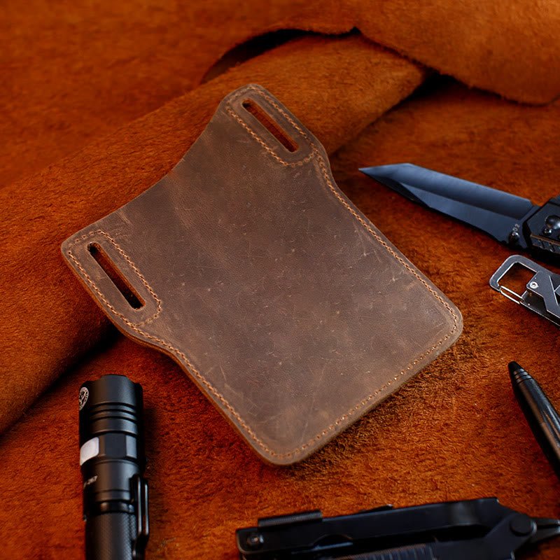 Sac ceinture à suspendre en cuir véritable pour téléphone portable