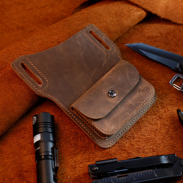 Sac ceinture à suspendre en cuir véritable pour téléphone portable
