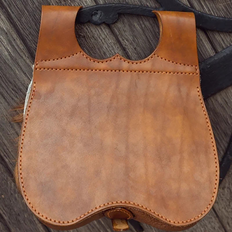 Sac ceinture à boucle de taille en cuir robuste de style viking