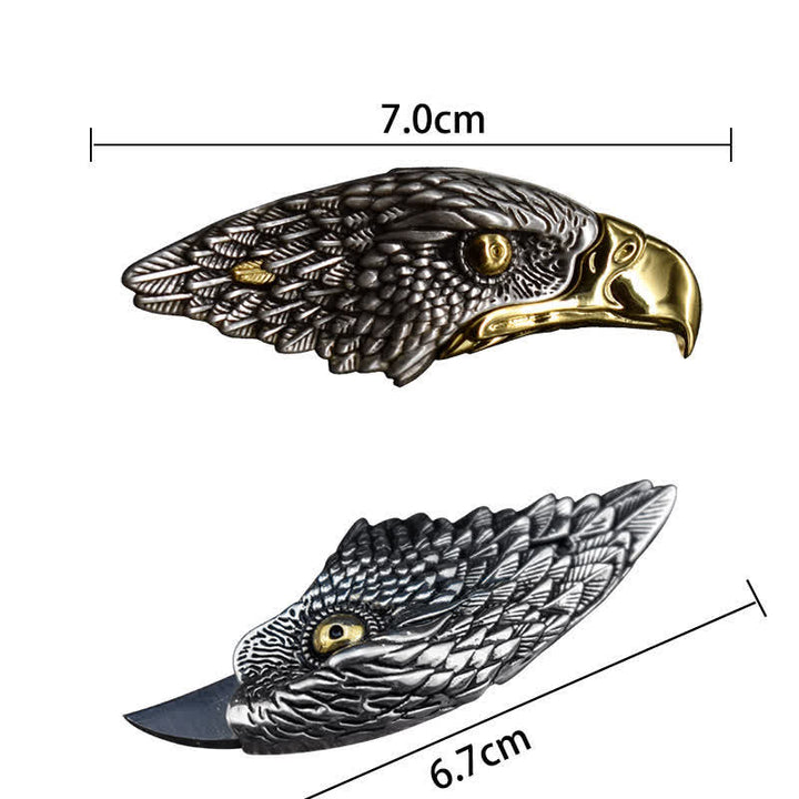 Collier avec pendentif en forme de plume de pygargue à tête blanche et couteau caché - image 4