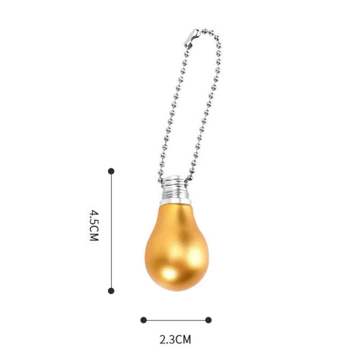 Porte-clés couteau caché en forme d'ampoule de lampe de couleur dorée