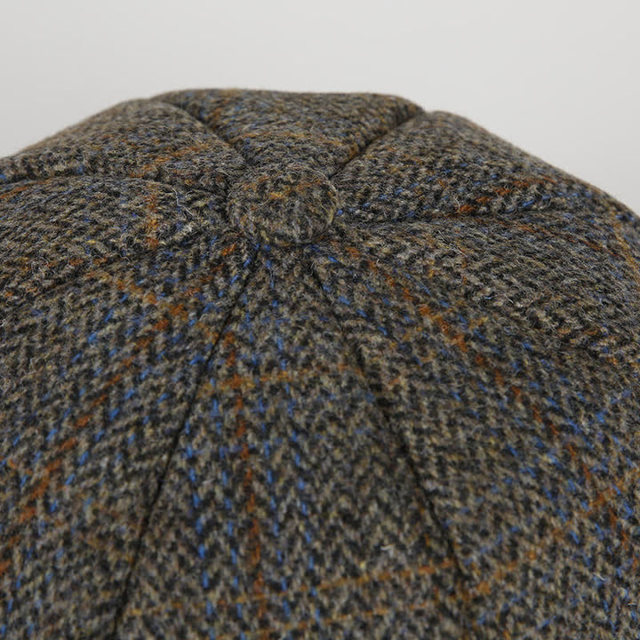 Béret octogonal classique à chevrons et motif écossais - image 3