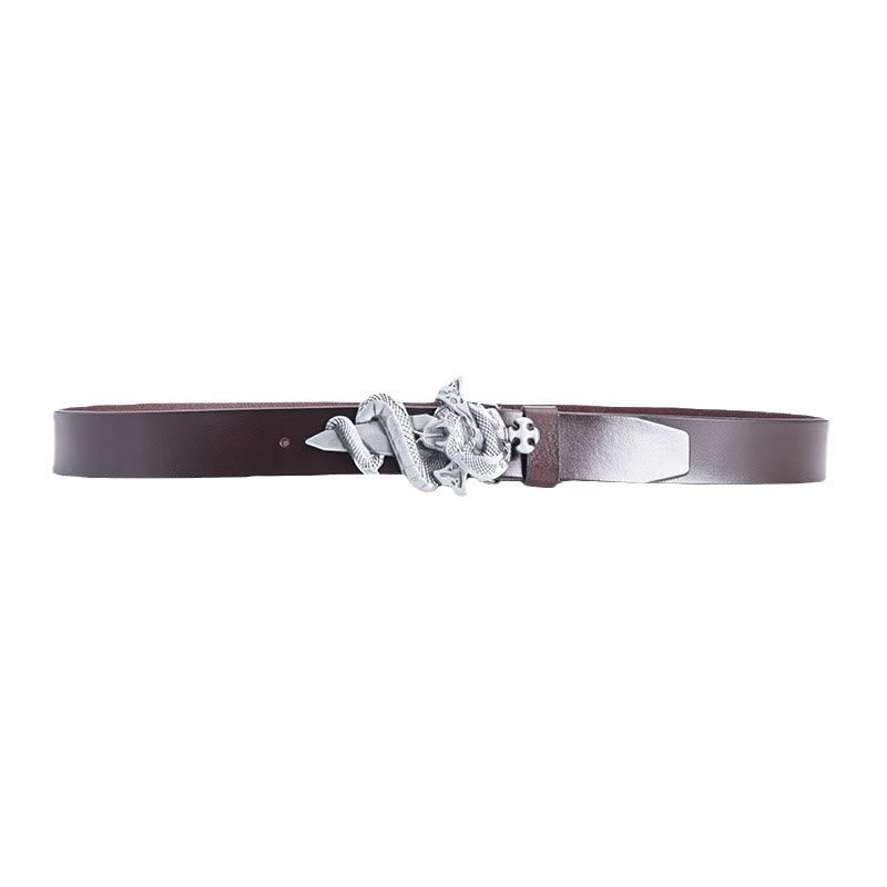 Ceinture en cuir pour homme avec épée de chevalier Western Snake