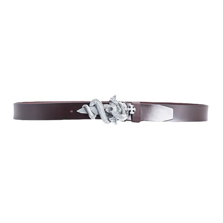 Ceinture en cuir pour homme avec épée de chevalier Western Snake