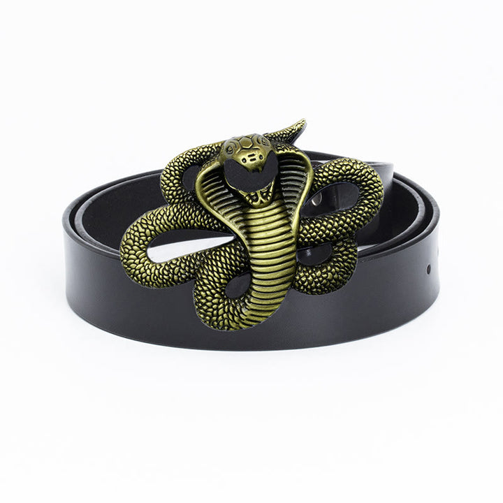 Ceinture en cuir cobra 3D vintage pour homme