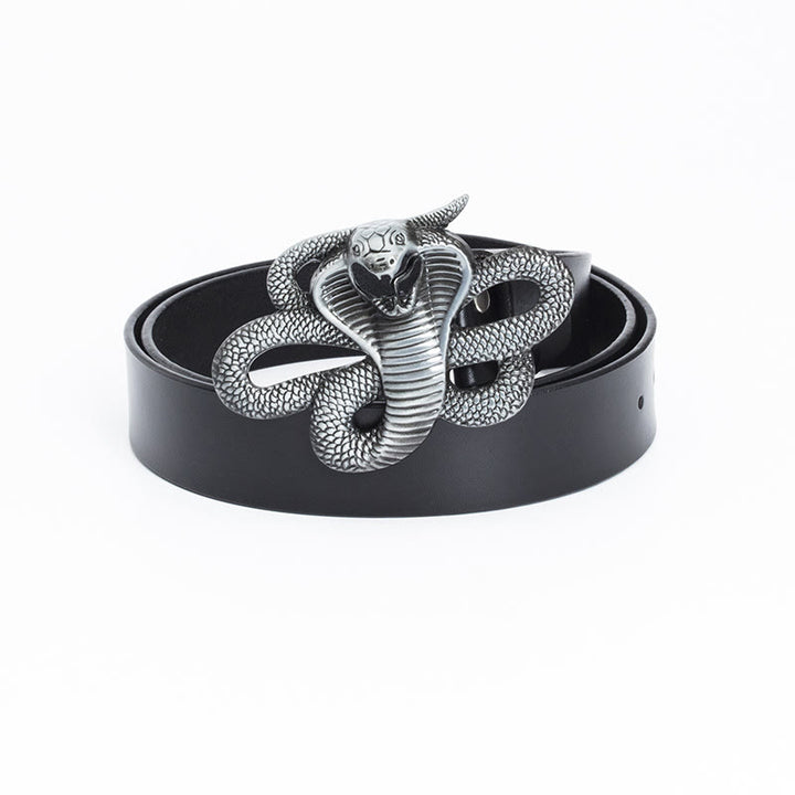 Ceinture en cuir cobra 3D vintage pour homme