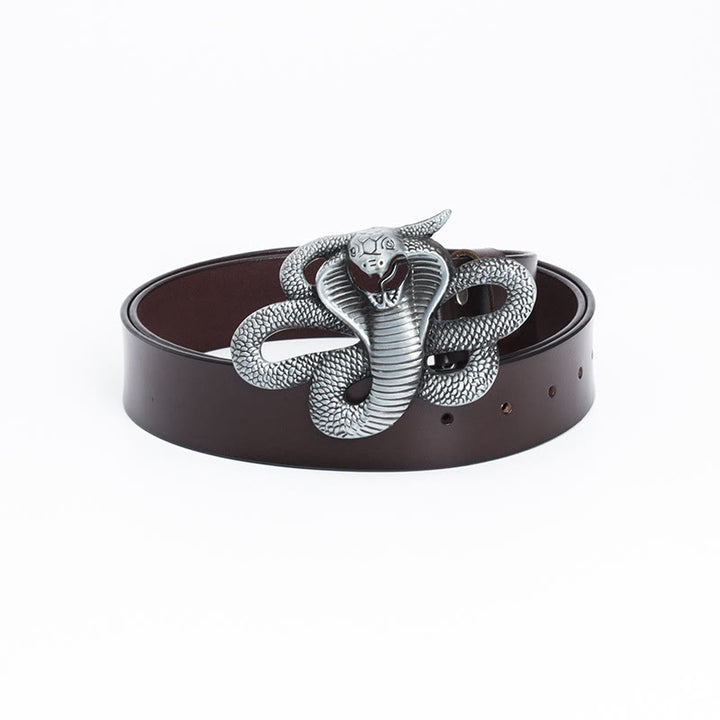 Ceinture en cuir cobra 3D vintage pour homme
