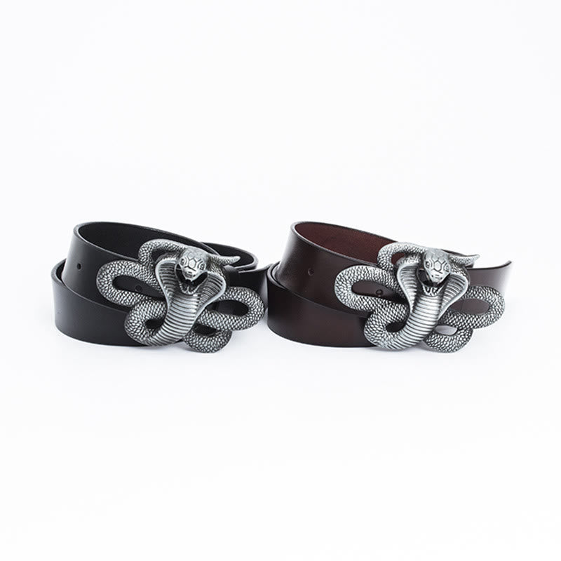 Ceinture en cuir cobra 3D vintage pour homme