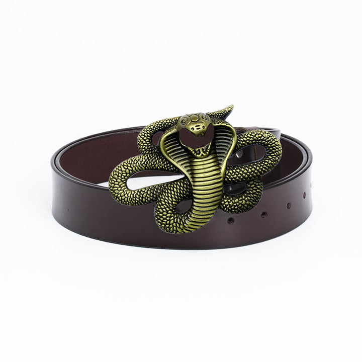 Ceinture en cuir cobra 3D vintage pour homme