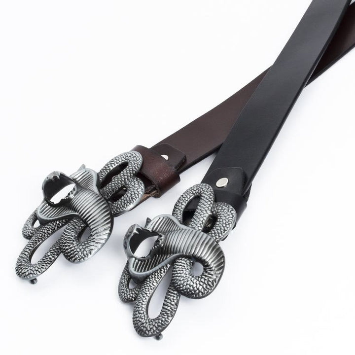 Ceinture en cuir cobra 3D vintage pour homme