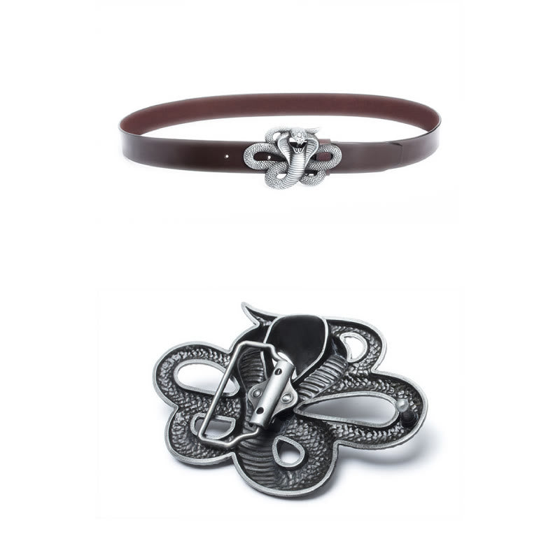 Ceinture en cuir cobra 3D vintage pour homme