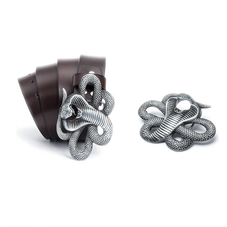 Ceinture en cuir cobra 3D vintage pour homme