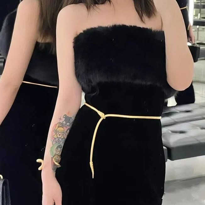 Ceinture en chaîne serpent en argent doré pour femme