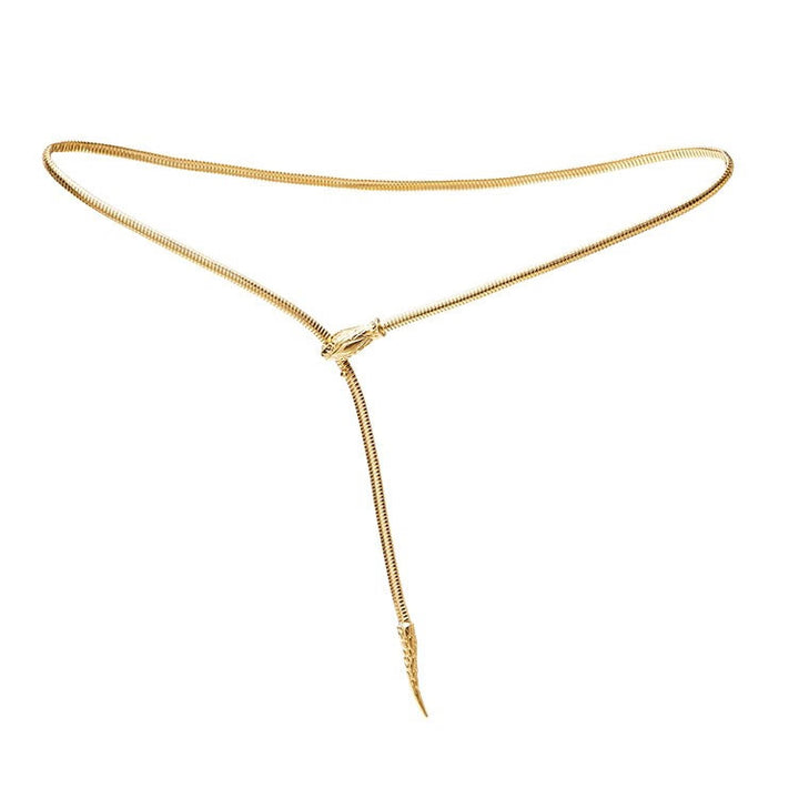 Ceinture en chaîne serpent en argent doré pour femme