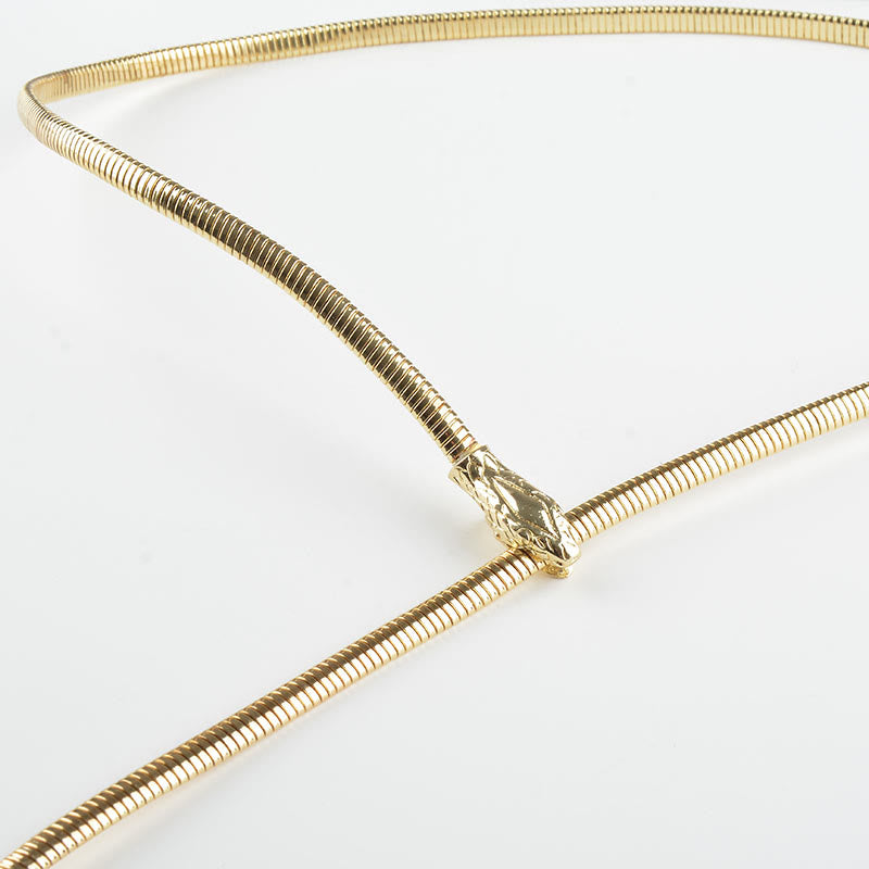 Ceinture en chaîne serpent en argent doré pour femme