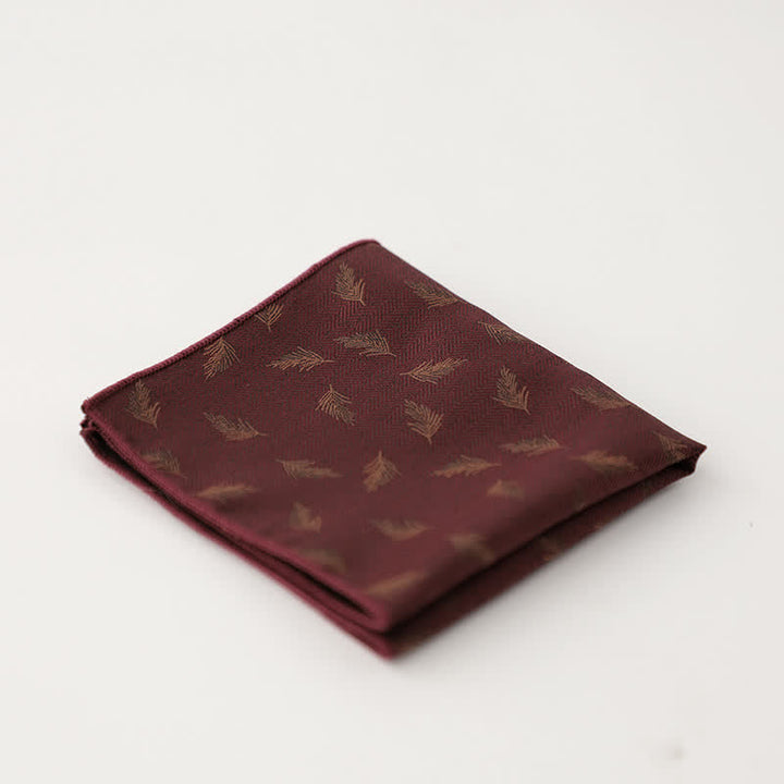 Pochette de costume à motif floral et feuilles artistiques pour homme