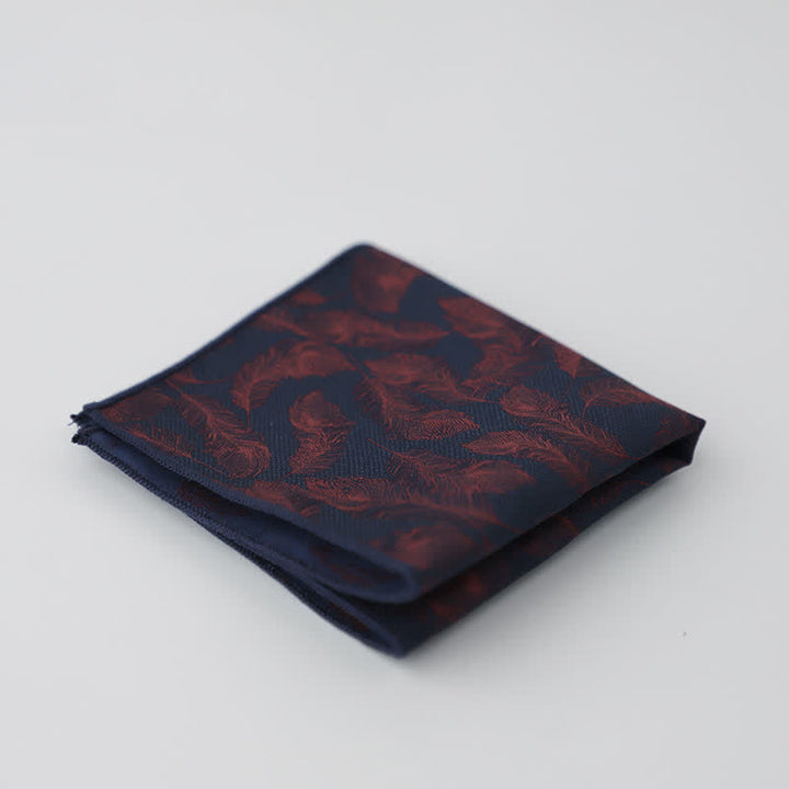 Pochette de costume à motif floral et feuilles artistiques pour homme