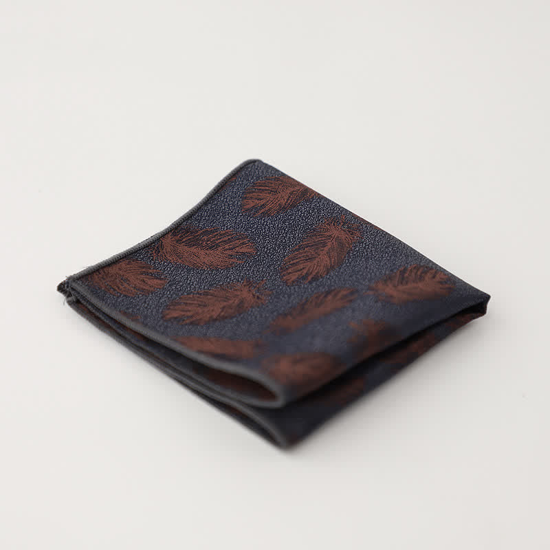 Pochette de costume à motif floral et feuilles artistiques pour homme