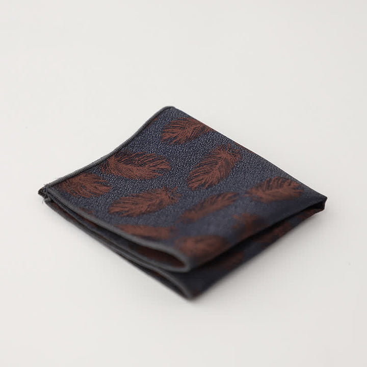 Pochette de costume à motif floral et feuilles artistiques pour homme