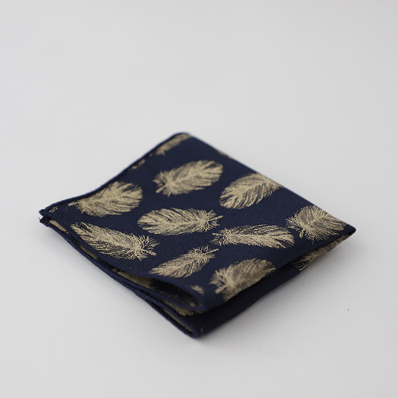 Pochette de costume à motif floral et feuilles artistiques pour homme