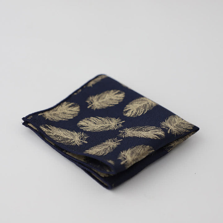 Pochette de costume à motif floral et feuilles artistiques pour homme